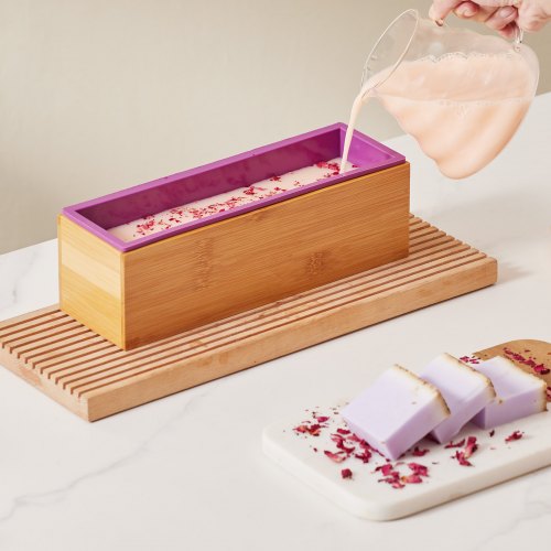 Soap Making Kit Bamboo Cutting Box and Inner Box with Silicone Mold
