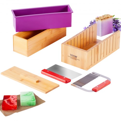 Soap Making Kit Bamboo Cutting Box and Inner Box with Silicone Mold