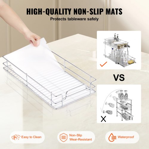 12Wx21Dx15H Pull Out Cabinet Organizer Heavy Duty Slide Out Pantry