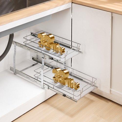 12Wx21Dx15H Pull Out Cabinet Organizer Heavy Duty Slide Out Pantry