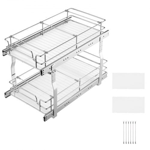 12Wx21Dx15H Pull Out Cabinet Organizer Heavy Duty Slide Out Pantry