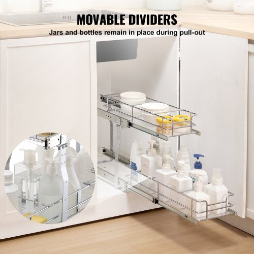 85Wx21Dx15H Pull Out Cabinet Organizer Heavy Duty Slide Out Pantry