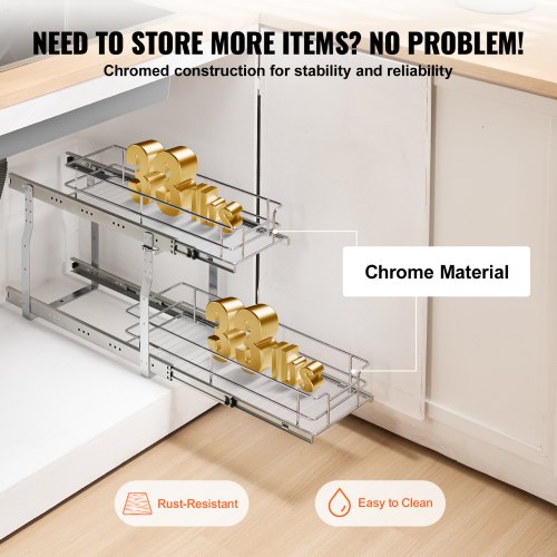 85Wx21Dx15H Pull Out Cabinet Organizer Heavy Duty Slide Out Pantry