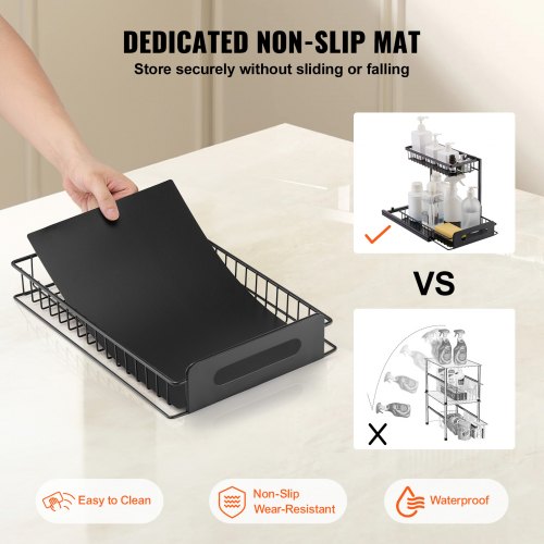 2 Tier Pull Out Cabinet Organizer107W x 142D Under Sink Organizer