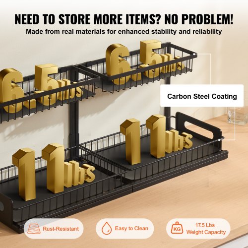 2 Tier Pull Out Cabinet Organizer107W x 142D Under Sink Organizer