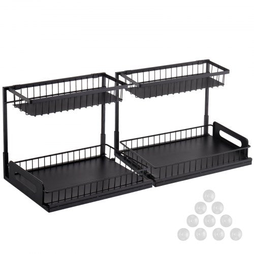 2 Tier Pull Out Cabinet Organizer107W x 142D Under Sink Organizer