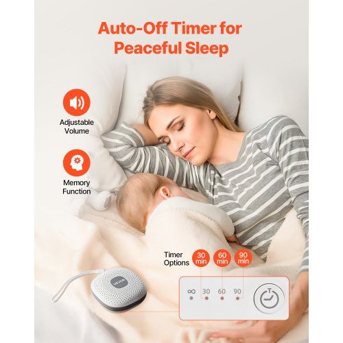Sound Machine 21 Soothing Sleep Sounds 3In1 Portable And Hangable White Noise