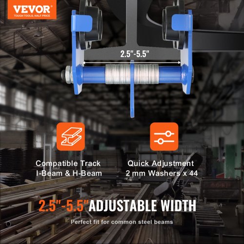 Manual Trolley 1100 lbs05 Ton Load Capacity Push Beam Trolley with Dual
