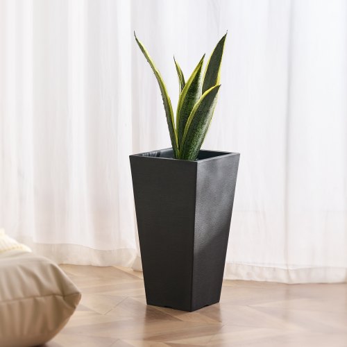 Set of 2 Tall Outdoor Planters 22inch Large Planters For Outdoor Indoor