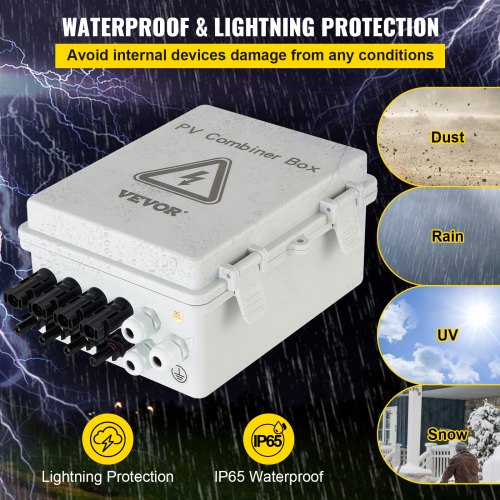 PV Combiner Box 4 String with 15A Rated Current Fuse 63A Circuit Breaker