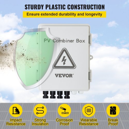 PV Combiner Box 4 String with 15A Rated Current Fuse 63A Circuit Breaker