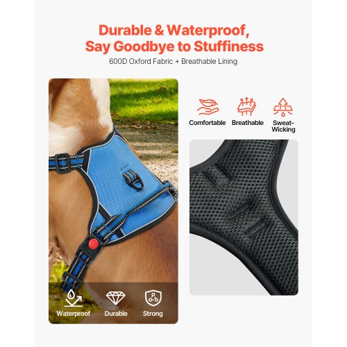 Dog Harness for Large Dogs No Pull Adjustable Dog Vest Pet Harness with 5ft