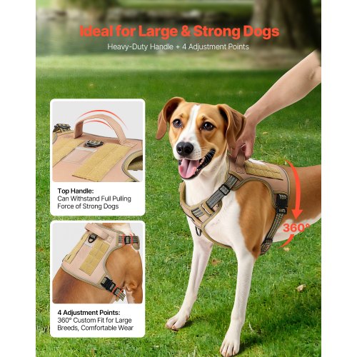 Dog Harness for Large Dogs No Pull Tactical Dog Harness Adjustable Pet