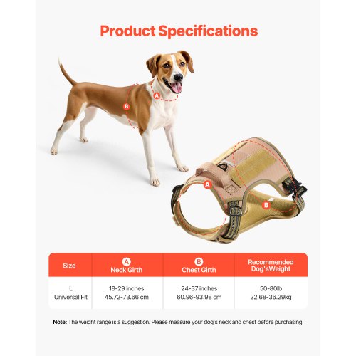 Dog Harness for Large Dogs No Pull Tactical Dog Harness Adjustable Pet