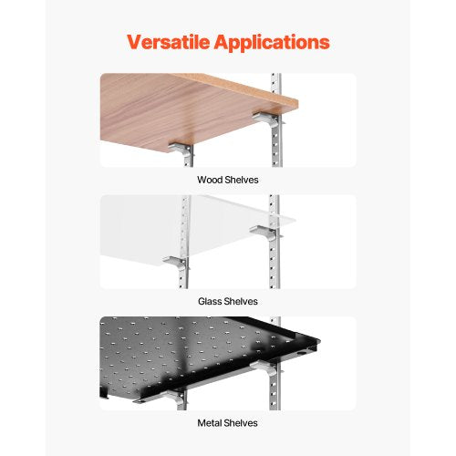 Shelf Clips 40 Pack Adjustable Steel Pilaster Shelf Clips Support for Metal