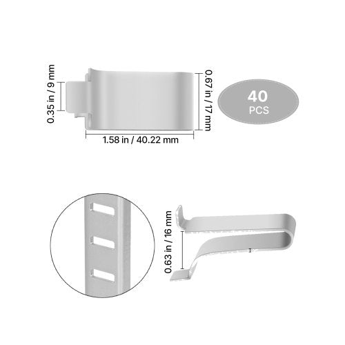 Shelf Clips 40 Pack Adjustable Steel Pilaster Shelf Clips Support for Metal