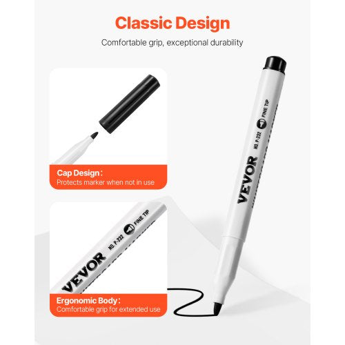 Black Dry Erase Markers 36 Pack LowOdor Whiteboard Markers Fine Point