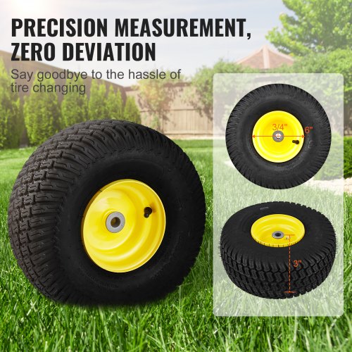 Lawn Mower Tires with Rim 15x66 Tubeless Tractor Tires 2Pack Tire and Wheel