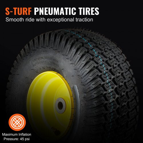 Lawn Mower Tires with Rim 15x66 Tubeless Tractor Tires 2Pack Tire and Wheel