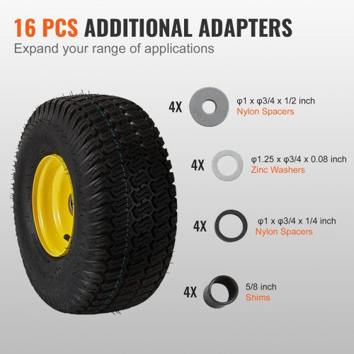 Lawn Mower Tires with Rim 15x66 Tubeless Tractor Tires 2Pack Tire and Wheel