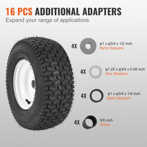 Lawn Mower Tires with Rim 16x658 Tubeless Tractor Tires 2Pack Tire and Wheel