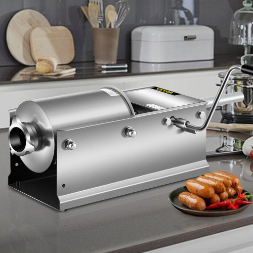 Horizontal Sausage Stuffer 3L 7Lbs Manual Sausage Maker With 5 Filling