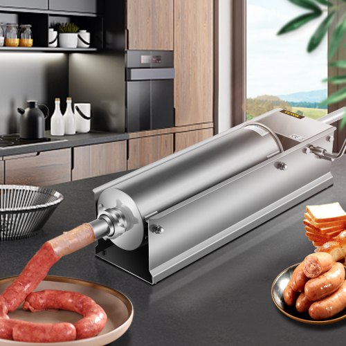 Manual Sausage Stuffer 7 L 15 LBS Horizontal Sausage Machine DualSpeed