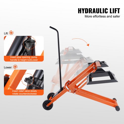 Lawn Mower Lift With Hydraulic Jack 500 Lbs Weight Capacity Solid Carbon Steel
