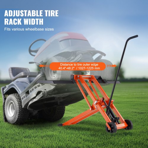 Lawn Mower Lift With Hydraulic Jack 500 Lbs Weight Capacity Solid Carbon Steel