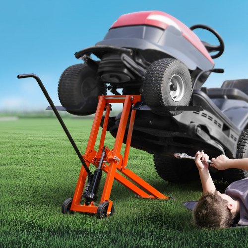 Lawn Mower Lift With Hydraulic Jack 500 Lbs Weight Capacity Solid Carbon Steel
