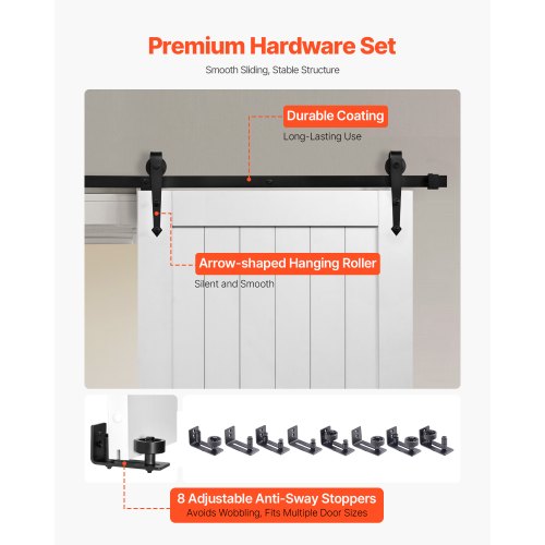 Sliding Barn Door 36 X 84 Inch Highstrength Mdf Panel With Hardware Kit