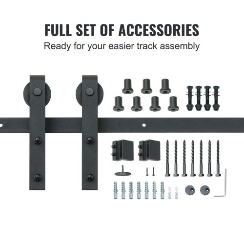 8FT Sliding Barn Door Hardware Kit 330LBS Loading Heavy Duty Barn Door