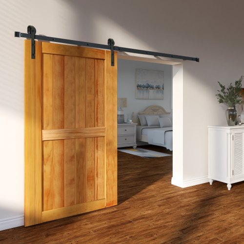 8FT Sliding Barn Door Hardware Kit 330LBS Loading Heavy Duty Barn Door