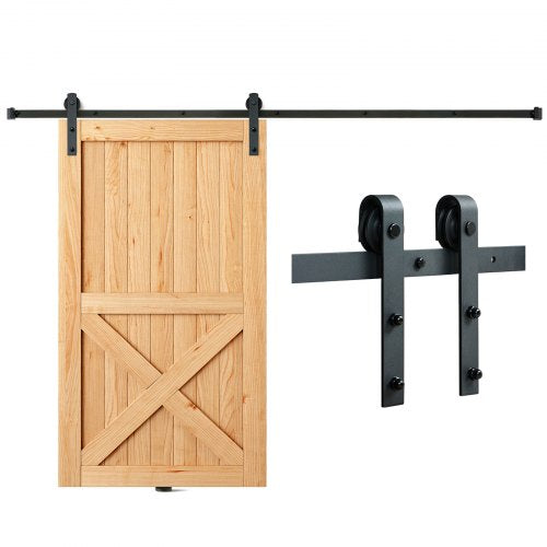 8FT Sliding Barn Door Hardware Kit 330LBS Loading Heavy Duty Barn Door