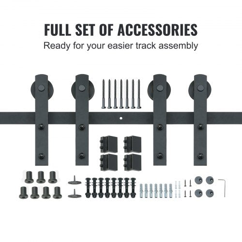 8FT Sliding Barn Door Hardware Kit 330LBS Heavy Duty Barn Door Track Kit