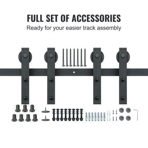 8FT Sliding Barn Door Hardware Kit 330LBS Heavy Duty Barn Door Track Kit