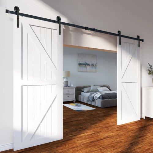 8FT Sliding Barn Door Hardware Kit 330LBS Heavy Duty Barn Door Track Kit