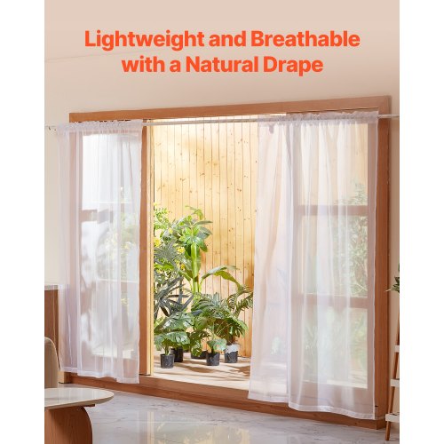 Sheer Curtains 84 inches Long 2 Panels Set Sheer White Curtains Each 42