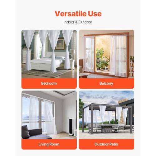 Sheer Curtains 84 inches Long 2 Panels Set Sheer White Curtains Each 42