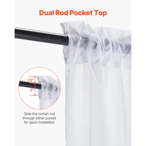 Sheer Curtains 84 inches Long 2 Panels Set Sheer White Curtains Each 52