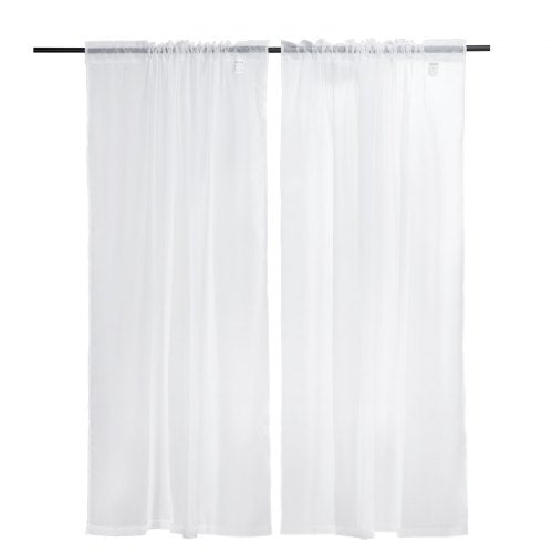 Sheer Curtains 84 inches Long 2 Panels Set Sheer White Curtains Each 52