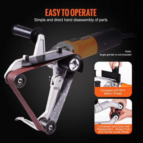 Belt Sander Adapter for Angle Grinder Pipe or Tube Sanding Attachment with 5811