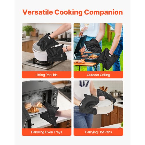 Pot Holders Heat Resistant To 500F With Ribbed Soft Antislip Silicone Strips