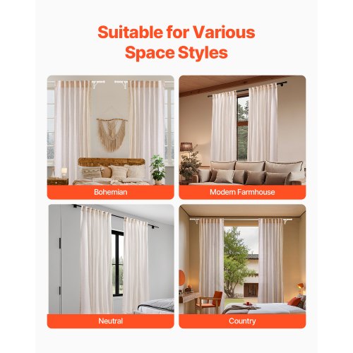 Natural Linen Curtains 52 x 84 inch 2 Panels Set Semi Sheer Light