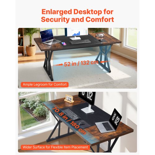 Executive Desk 709 X 31.5 Inch Large Computer Pc Workstation For Home Office