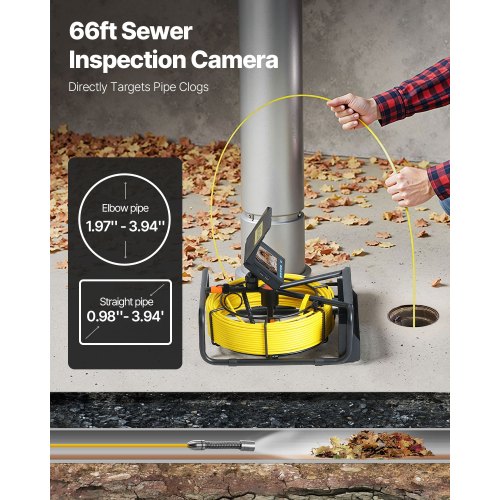 Sewer Camera 164Ft50M 43 Pipe Drain Inspection With Dvr Function Snake Cable
