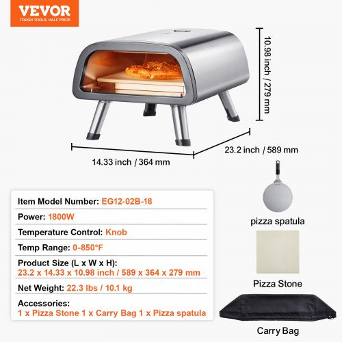 Electric Pizza Oven Countertop Pizza Maker for 12 Pizza Indoor Outdoor –