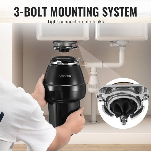 Garbage Disposal 12 HP 3450RPM Continuous Feed Food Waste Disposer 3Bolt