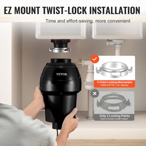 Garbage Disposal 1HP 3270RPM Continuous Feed Food Waste Disposer EZ