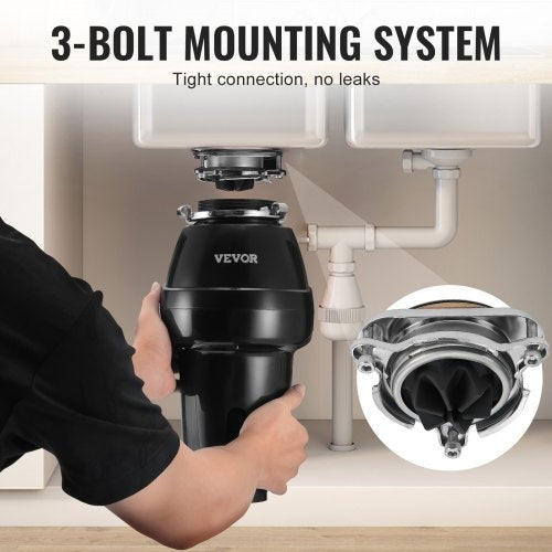 Garbage Disposal 34 HP 3260RPM Continuous Feed Food Waste Disposer 3Bolt